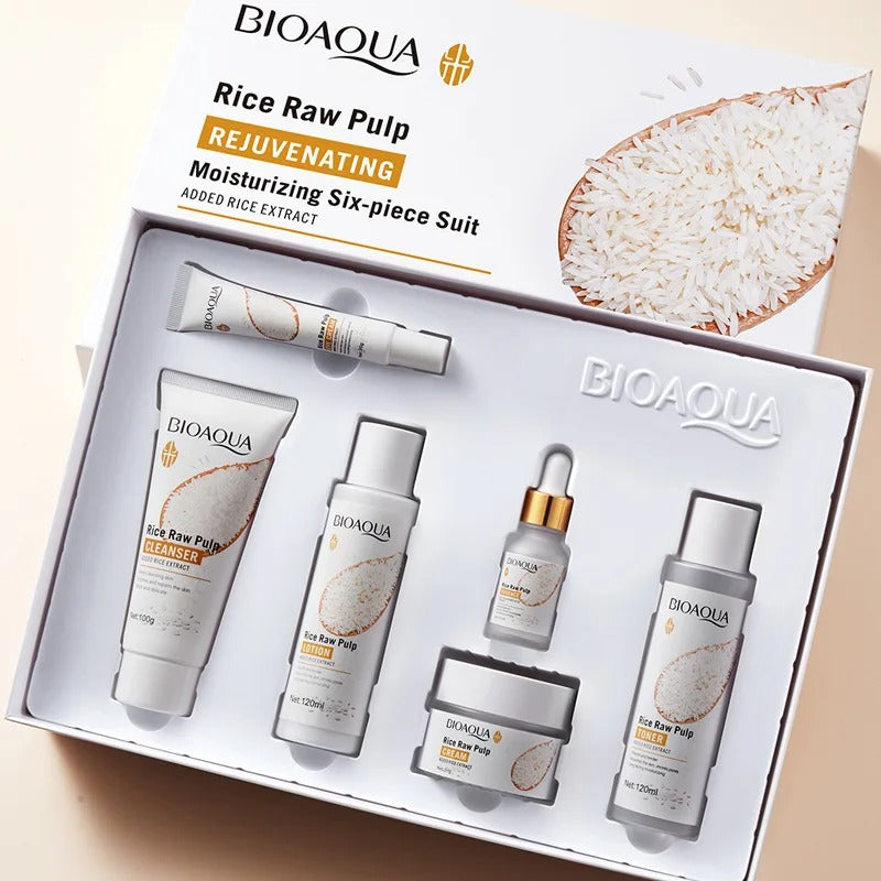 BIOAQUA Rice Raw Pulp Skin Care Set 6 piece collection - Emirex UAE